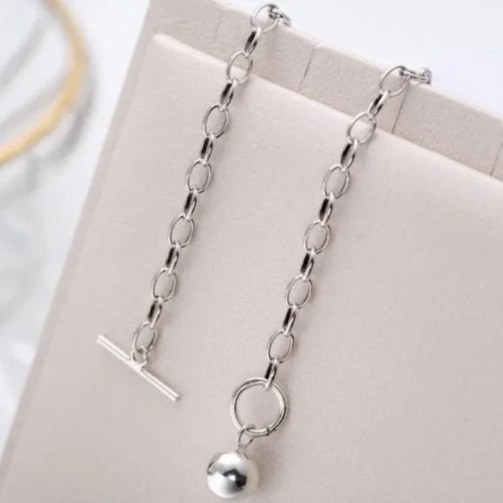 “18” NEW 925 STERLING SILVER ROUND BEAD PENDANT NECKLACE - Picture 3 of 5